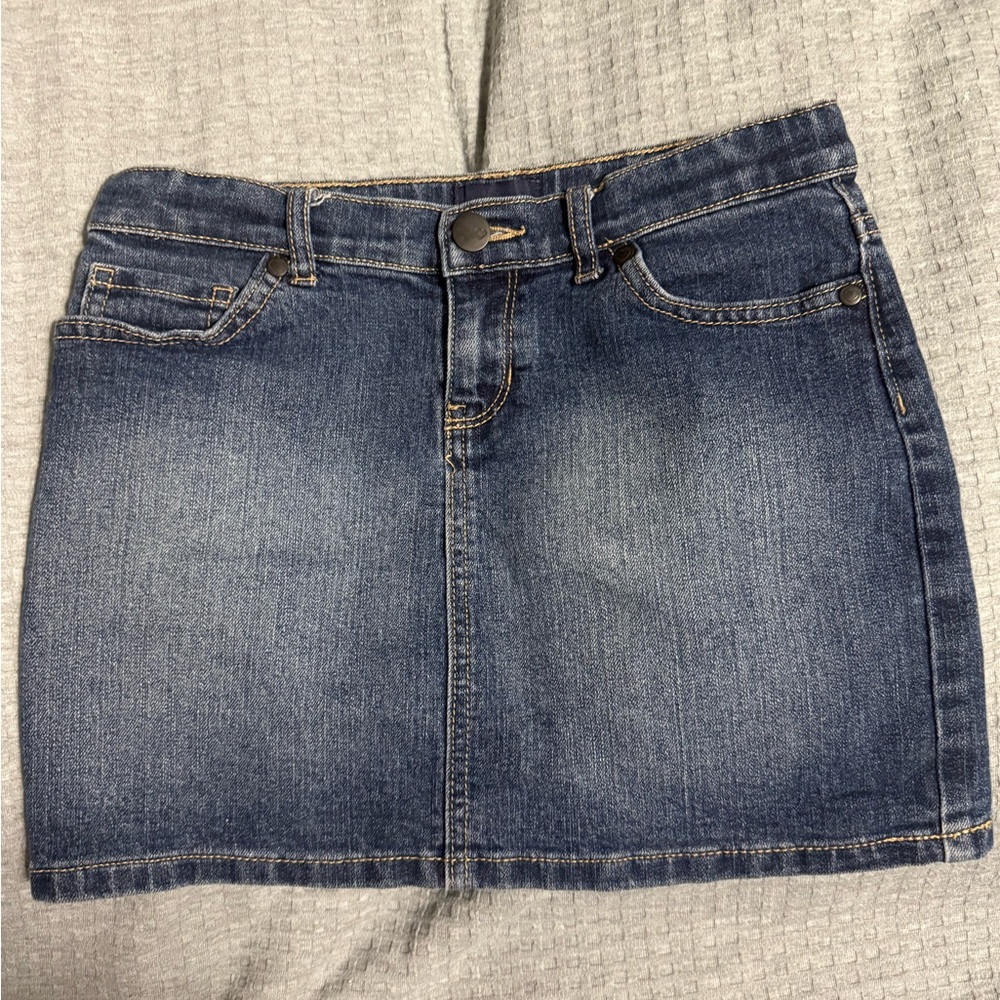 denim mini skirt